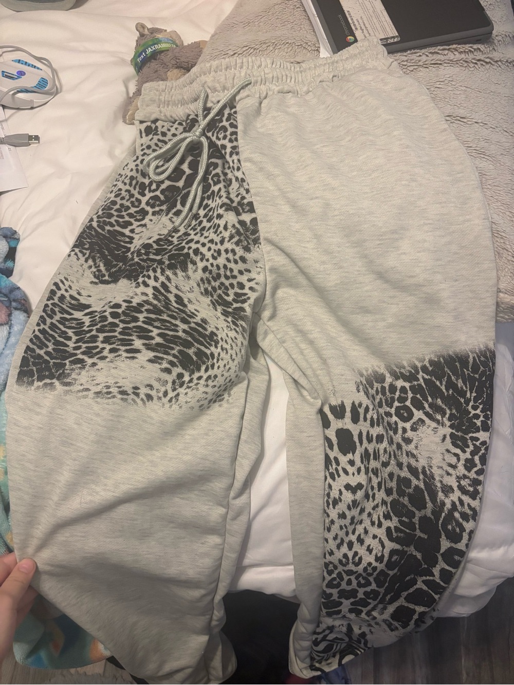 Kids Gray Animal Print Jogger Pants